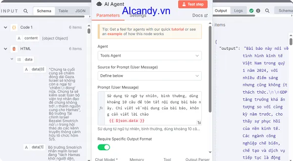 aicandy_giai_phap_tu_dong_tong_hop_noi_dung_vnexpress_bang_n8n_12_AI_Agent