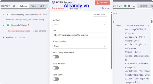 aicandy_giai_phap_tu_dong_tong_hop_noi_dung_vnexpress_bang_n8n_3_node